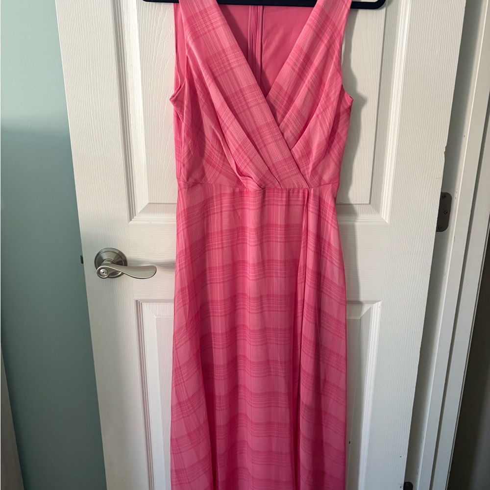 Tommy Hilfiger Pink Plaid Maxi Dress